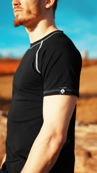 KB Essential Tee in Black with White Thread Detail
